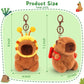 Achwishap 2PCS Capybara Plush Keychain,Cute Keychain Capybara Stuffed Animal,Soft Capybara Plush Toys Key Chain,Kawaii Plushie S