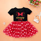 IMEKIS Mouse 4th Birthday Outfit Baby Girls Dress Polka Dots Mini Tutu Headband Four Years Old Cake Smash Photo Shoot Kids Fourt