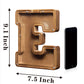 Aorcmitn Wooden Letter Coin Piggy Bank For Boys Girls Kids Toddler Adults Money Bank Best Gift For Friends(9.2Inch-E