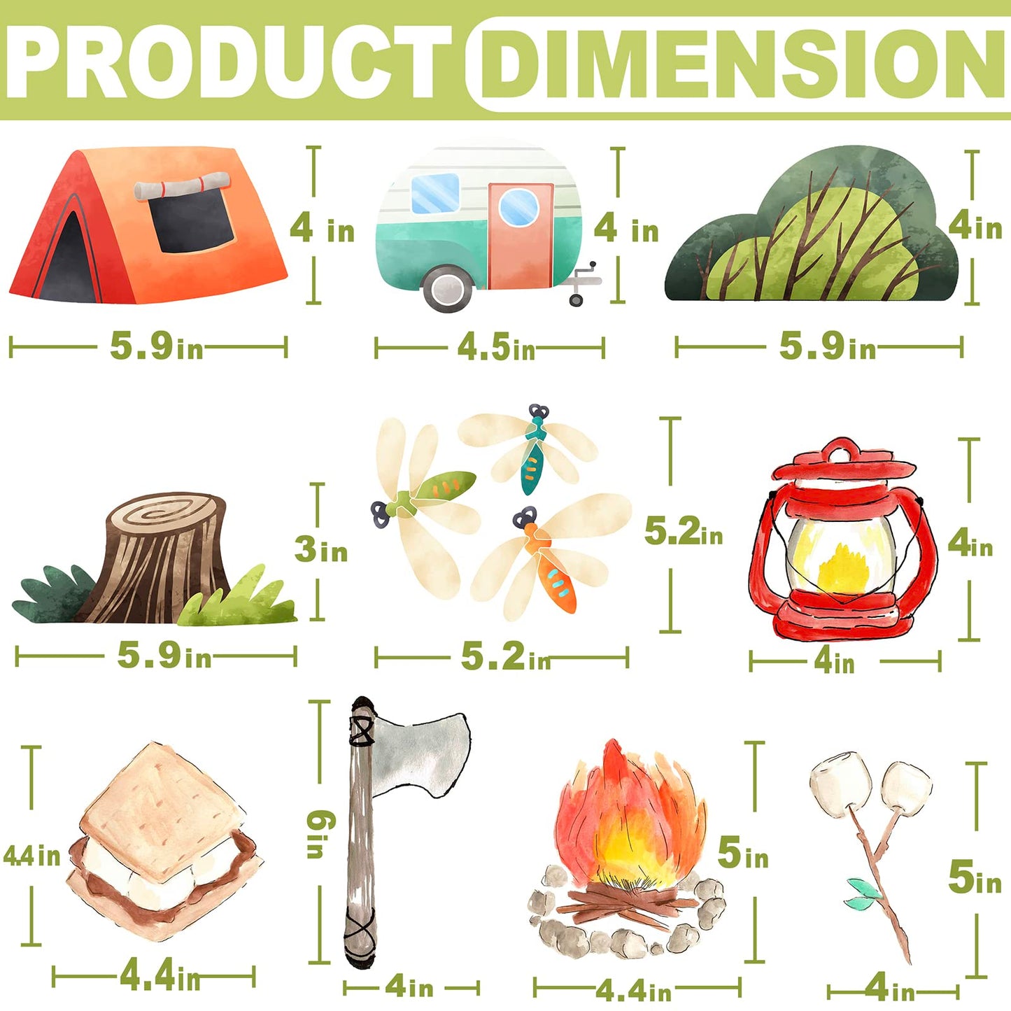 Bonbeedesign Camping Party Supplies, Camping Party Decoration, Camping Party Favors (Camping Party Decor)