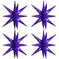 Toniful 4 Pcs 22Inch 4D Dark Purple Explosion Star Mylar Balloons 14Point Purple Star Balloons For Party Backdrop Christmas,New