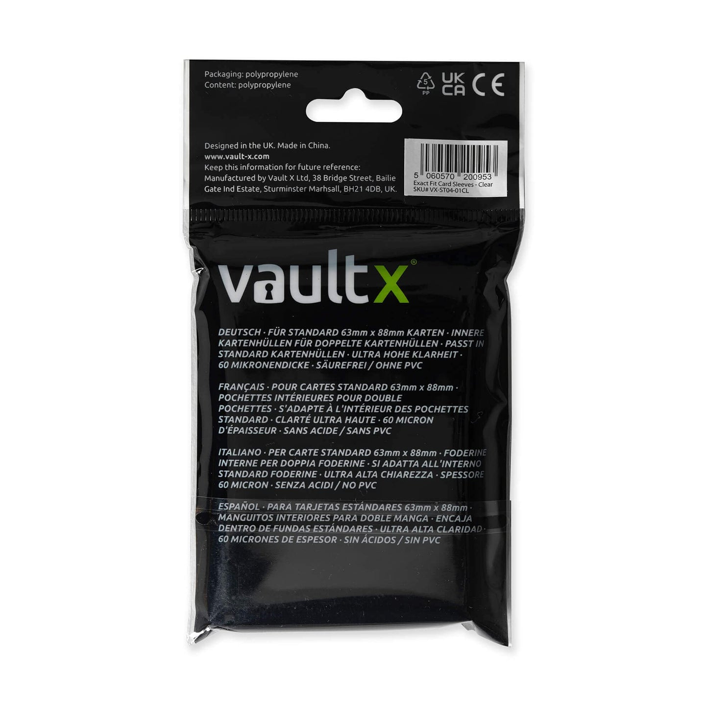 Vault X Exact Fit Trading Card Sleeves, Soft, High Clarity, Perfect Fit Inner Sleeves, Collectible Card Games, Sports, Tcg (500