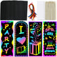 ZMLM Scratch Paper Art Bookmarks Kids: 36 Set Magic Rainbow DIY Art Craft Paper Bookmark Gift Tag Party Favor Goodie Bags Stuffe