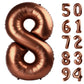 IWERP Mylar Foil Number 8 Balloon, 40 Inch Coffee Brown Birthday Decoration for Boys and Girls