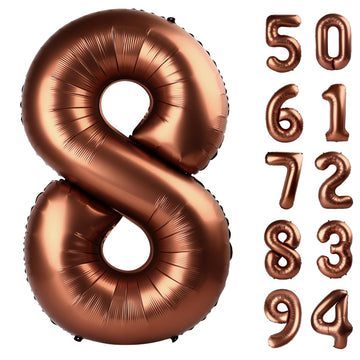 Dark Brown 8 Balloon, Coffee Brown Number Balloons 40 Inch, 8Th Chocolate Brown Birthday Decorations For Boys Girls, Brown Birth