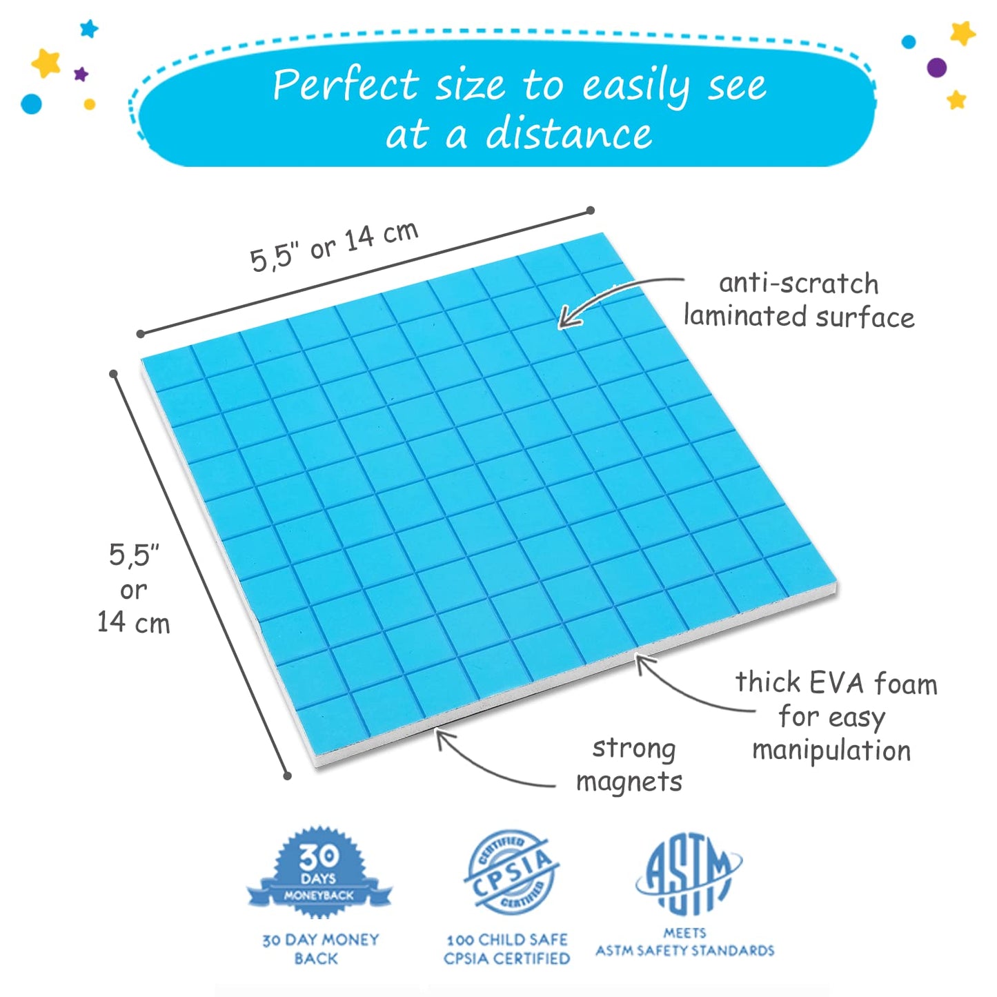 Simply Magic Jumbo Magnetic Base Ten Blocks Set - 131 PCS Math Manipulatives for Counting - Foam, Multi-Color, Model 2023