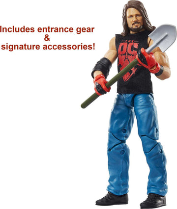 Mattel ?Aj Styles Wrestlemania Elite Collection Action Figure With Entrance Shirt & Vince Mcmahon Build-A-Figure Pieces, 6-In / 15.24-Cm Posable Collectible Gift For Fans Ages 8 Years Old & Up