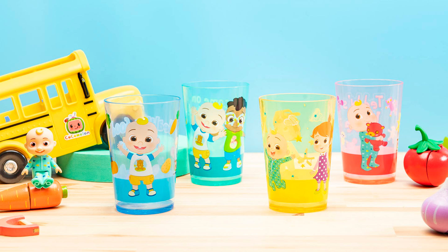 Zak Designs CoComelon Nesting Tumbler Set Includes Durable Plastic Cups with Variety Artwork, Fun Drinkware is Perfect for Kids