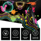 Tatuo 3 Pcs Neon Table Cloths 54 x 108 Glow in The Dark Table Cloths Plastic Neon Tablecloths Disposable Colorful Glow Party