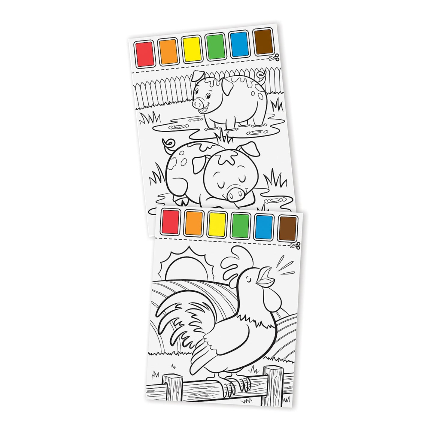 Melissa & Doug Paint With Water - Farm Animals, 20 Perforated Pages, Spillproof Palettes