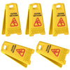 5Pcs Miniature Wet Floor Warning Signs, Yellow Dollhouse Wet Floor Warning Signs Dollhouse Realistic Caution Sign For Role Play