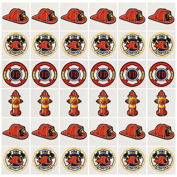 Fun Express - Firefighter Tattoos (72pc) for Birthday - Apparel Accessories - Temporary Tattoos - Regular Tattoos - Birthday - 7