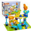 Anpcso Marble Run Building Blocks, Dinosaurs Marble Track Toy Classic Large Bricks for 3 4 5 6 7 + Year Old Boys Girls Kids, Bri