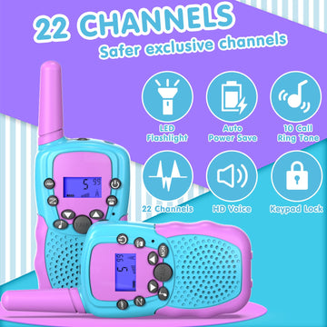 Selieve Toys For 3-14 Year Old Children'S, Walkie Talkies For Kids 22 Channels 2 Way Radio Toy With Backlit Lcd Flashlight, 3 Mi