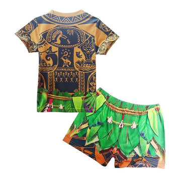 Big Eyes Fish Maui Kids Costume Kid Maui Tattoo Shirt Short Set Novelty Short Sleeves Shirt And Pants Kids Graphic Clothing Sets