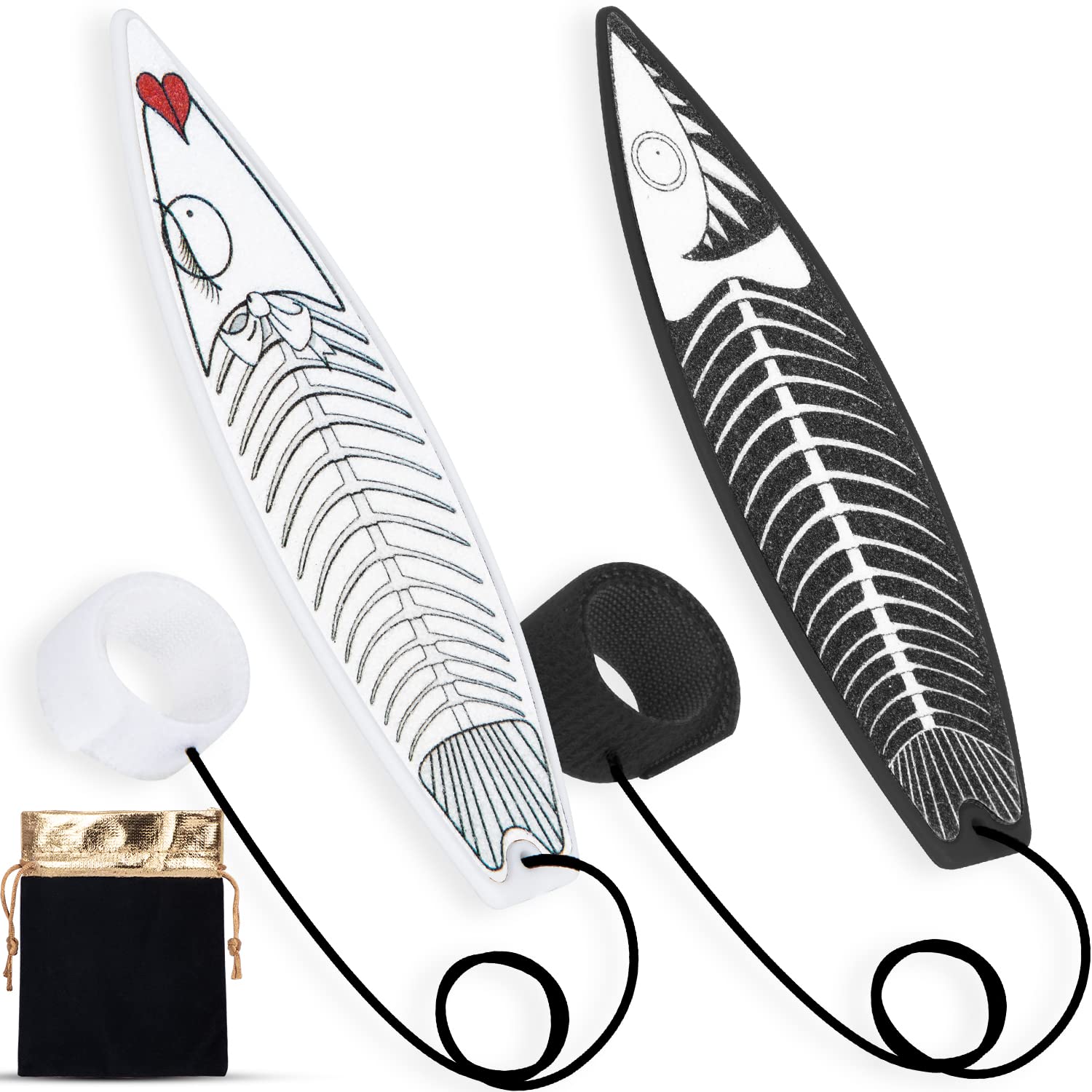 Finger Surfboard For Car Ride,La Ken Du 2Pcs Mini Surfboard For Kids-Wind Surfboard Fingerboard For Car Window (Black & White Wi