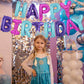 Toniful Happy Birthday Balloons Banner With Ribbon Straw,16 Inch Mylar Letters Birthday Sign Banner Balloon Bunting Reusable For