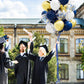 Haolongfa Navy Blue And Gold Confetti Balloons,12 Inch 60Pcs Pearl White And Metallic Gold Latex Balloons For Graduation,Birthda