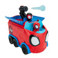 Marvel Spidey and His Amazing Friends 3-in-1 Web Spinning Hauler Vehicle - 8-Inch, Multicolor, Model SNF0081, PVC Material