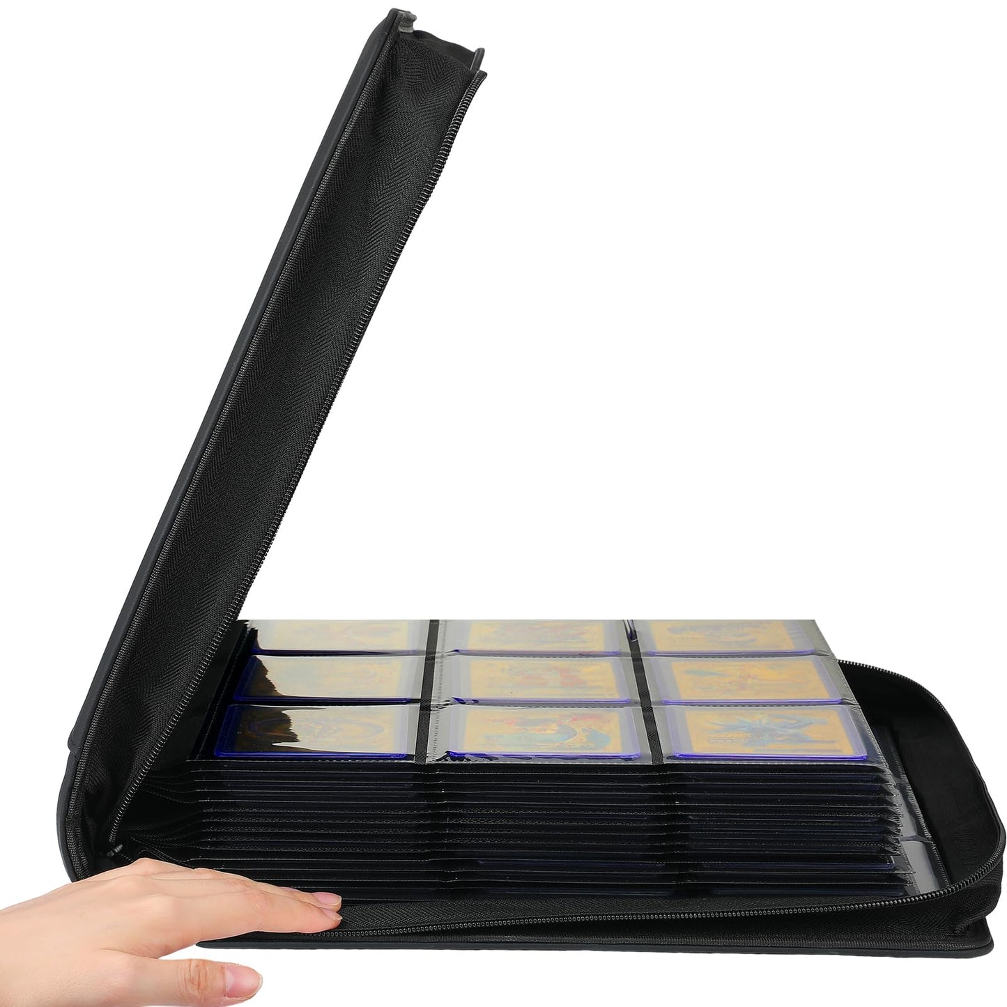 Sibonic 9 Pocket Toploader Binder, Holds 360 3   X4    Toploader Hard Cases, Sleeves Card Collection Binder, 20 Double Sided Pag