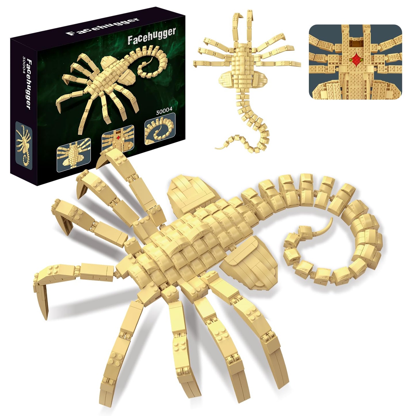 Xenomorph Facehugger Action Figure Building Kit Compatible With Lego,Cool Halloween Horror Toys For Adults And Boys 8-14 Years U