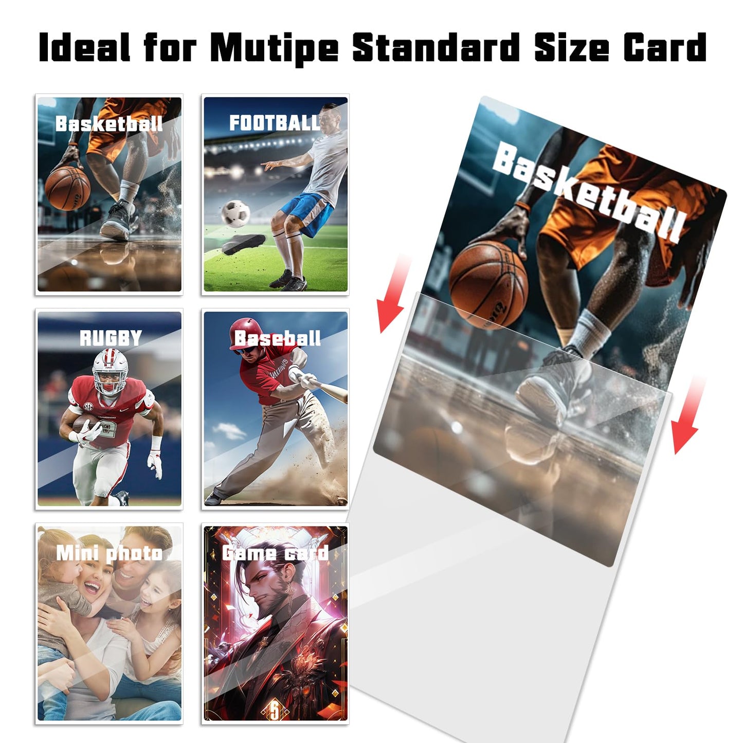 600 Counts Card Sleeves  Clear Baseball Card Sleeves  Sturdy Trading Cards Sleeves  Plastic Card Protector for Standard Cards Fit for MTG  Baseball Cards  Sports Cards  Game Cards