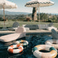Business & Pleasure Co. Classic Inflatable Pool Float - Vinyl, Small/Medium, 70s Panel Cinque, Model BPP-RIN-70S-CIN-SM