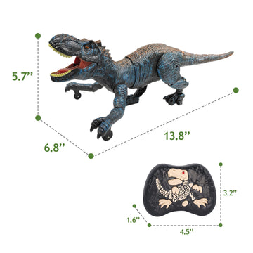 Moskiddo Remote Control T Rex Dinosaur Toy for Kids, Blue, Ages 3-12, Ideal Christmas & Birthday Gift for Boys