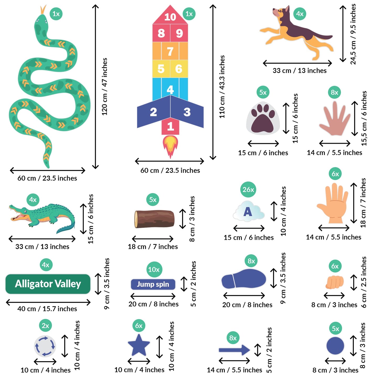 Sensory Path Decals For Floor & Wall | 126 Educational And Interactive Stickers For Kids | Sensory Walk Decals | Sensory Stimula