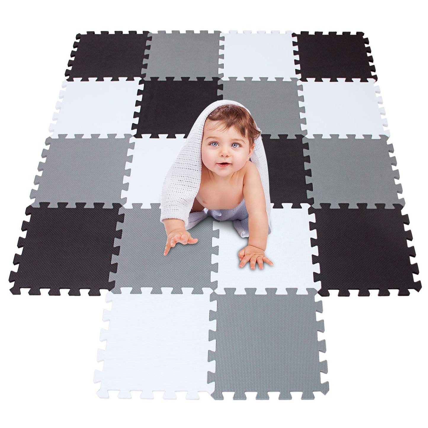 Baby Play Mat|Foam Puzzle Floor Playmat for Infants Children Kids|Tummy Time Crawling Sit Interlocking Square Non Toxic Meiqicool 18 Piece Mat 101104112