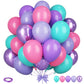 Pink Purple Blue Balloons, 12 Inchs Pink Teal Blue Purple Balloons, Pink Blue Birthday Balloons For Girls Baby Shower Birthday Wedding Party Decoration
