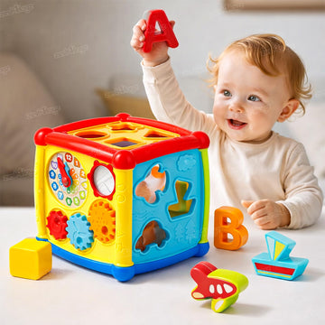 Zest 4 Toyz Musical Activity Cube For Kids Toys With Musical Piano Keys Shape Matching Game Learning Toy Educational Toys For Ki