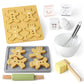 Pillowhale Wooden Toy Biscuits Baking Set,Pretend Play Food Sets for Kids Kitchen,Wooden Gingerbread Cookies Play Food Set,Play 