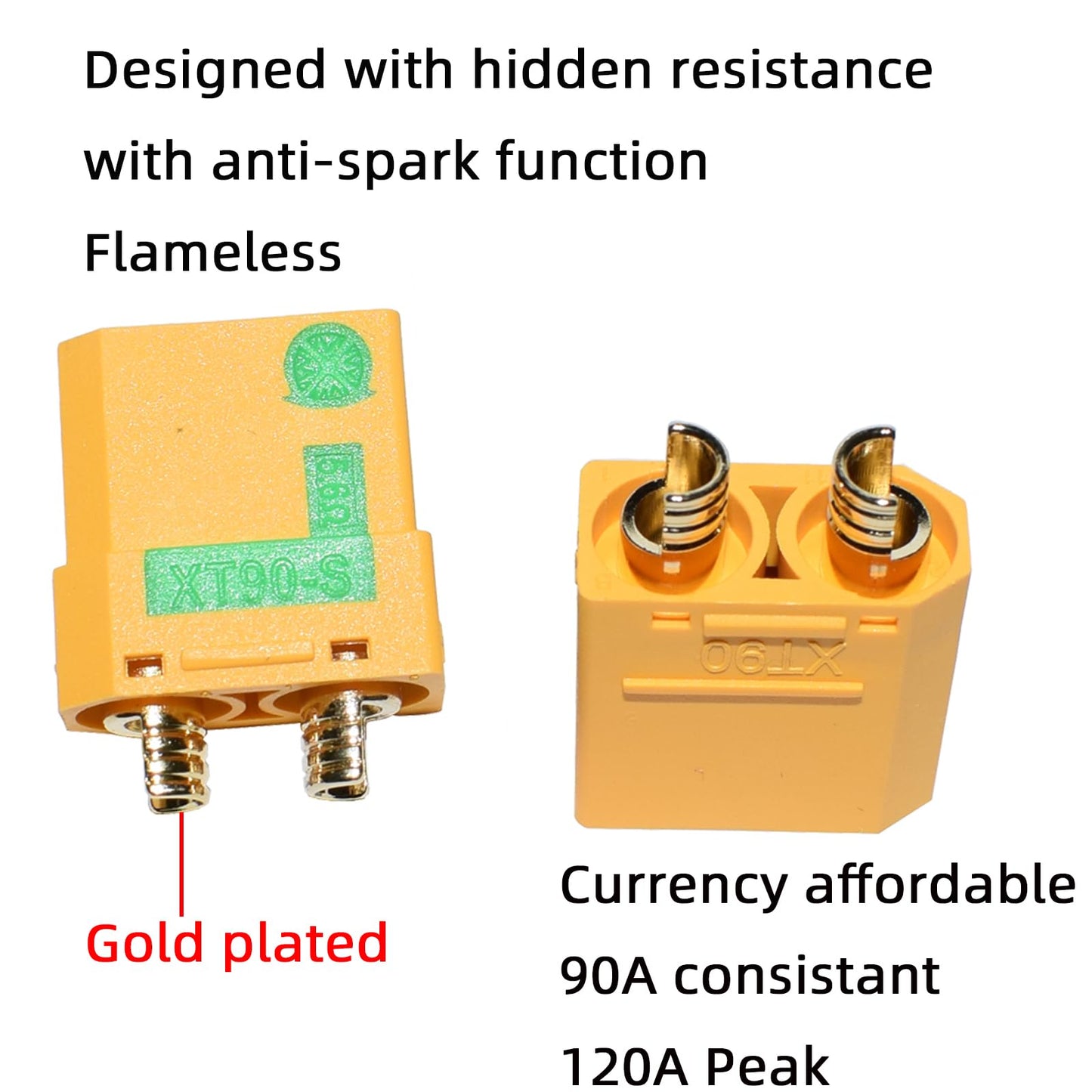 Qian Zi Qiu 5Pairs Xt90S Xt90-S Xt90 Connectors Anti-Spark Male Female Connector For Rc Quadcopter Brushless Motor Fpv Drone Lip