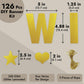 BLUE PANDA 126-Piece DIY Gold Glitter Banner Kit - Letters A-Z, Numbers 0-9, Hearts, Stars, 3 Strings for Party, Birthday Decora