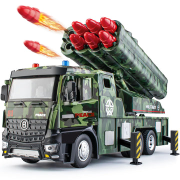 Hapyad Army Toys For Boys Age 4-7, Military Vehicle Toys With Missile Launcher Metal Cab, Friction Powered Army Toys Military Tr