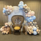 Dusty Blue White Balloon Garland, Double Stuffed Pastel Light Blue Brown Tan Balloon With White Sand Beige Cream Balloon Arch Ki