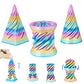 3PCS Impossible Cone 3D Printed Spiral Cone Fidget Toys Impossible Pyramid Passthrough Sculpture Stress Relieving Toys for mature-themeds and Kids Stocking Filler White Elephant Gifts (Candy Color-1)