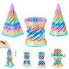 3PCS Impossible Cone 3D Printed Spiral Cone Fidget Toys Impossible Pyramid Passthrough Sculpture Stress Relieving Toys for mature-themeds and Kids Stocking Filler White Elephant Gifts (Candy Color-1)