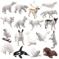 Batoho 18Pcs Arctic Animal Figures Set, Realistic Polar Animal Figurines Set Plastic Arctic Animal Habitat Diorama Decorations Kids Birthday Cake Toppers Toys Set