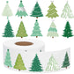Tenare 1000 Pcs Christmas Tree Stickers Christmas Party Supplies Winter Xmas Roll Stickers Green Silver Self Adhesive Label Tag 