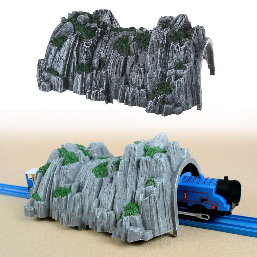 Nwfashion Model Scenery 1:160 Scale N Gauge Plastic Rockery Tunnel Track Train Accessories Toy (2Pcs)