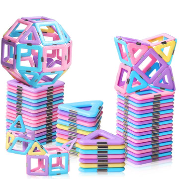 Dumma Magnetic Tiles Toys For 3 4 5 6 7 8+ Year Old Boys Girls Upgrade Macaron Castle Blocks Building Set For Toddlers Stem Creativity/Educational Toys For Kids Age 3-6 Christmas Birthday Gifts
