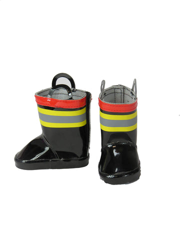 American Fashion World Fireman Firefighter Boots for 18-Inch Dolls | enhanced Quality & Trendy Design | Dolls Shoes | Shoe Fashion for Dolls for Popular Brands