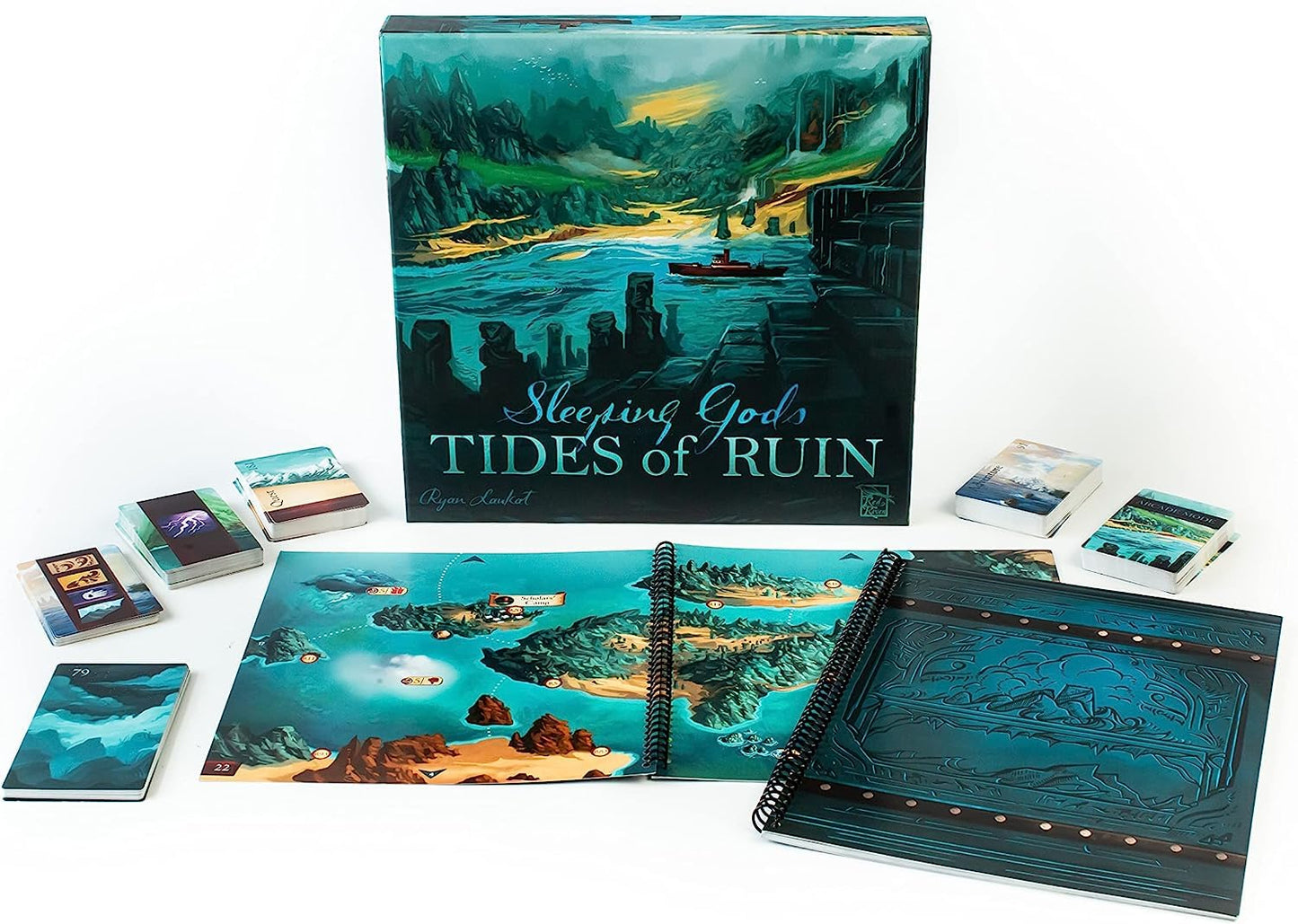 Red Raven Games Sleeping Gods: Tide of Ruin Strategy Board Game - Red, Cardboard, Model RRG00024