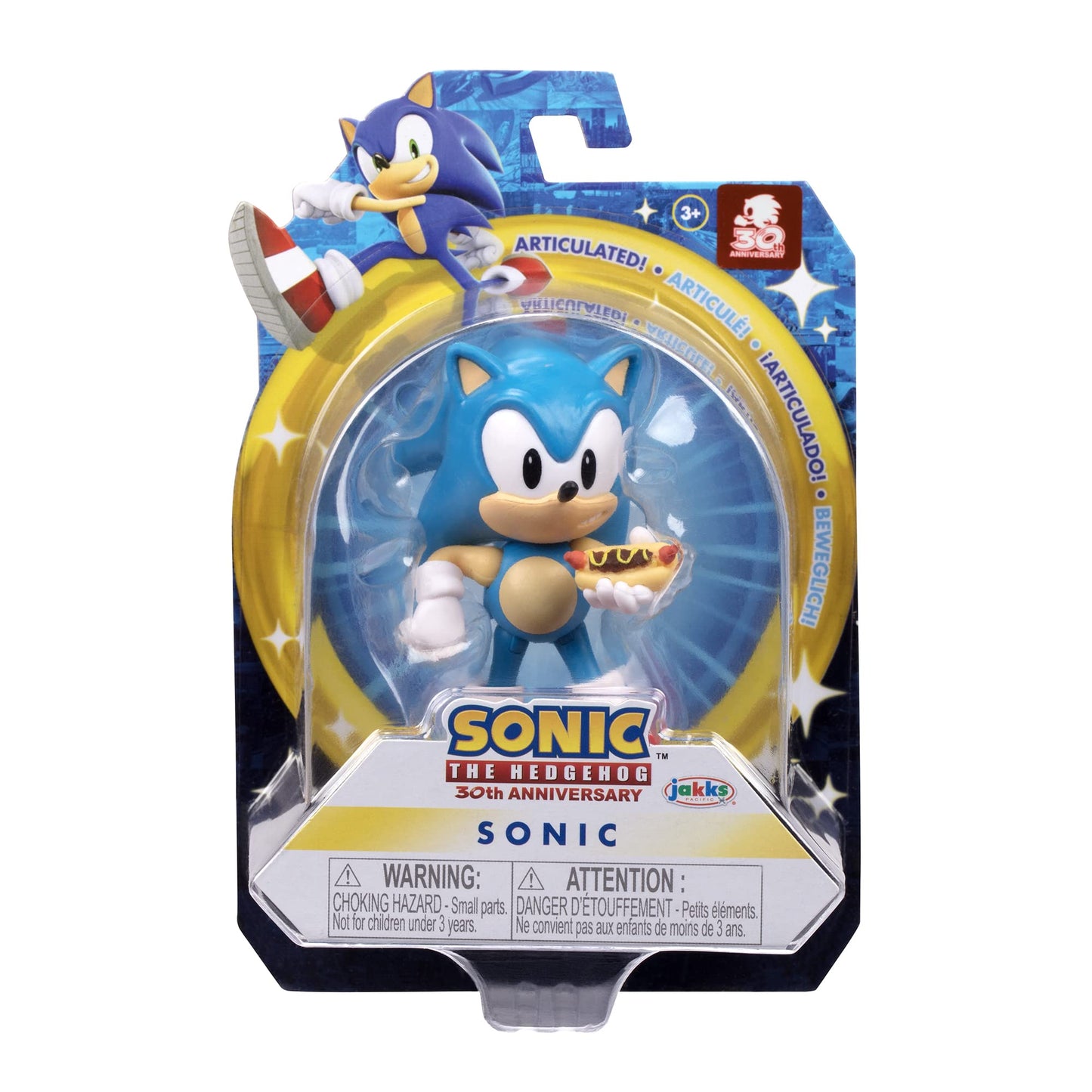 Sonic The Hedgehog 2.5-Inch Action Figure Classic Sonic With Hot Dog Collectible Toy