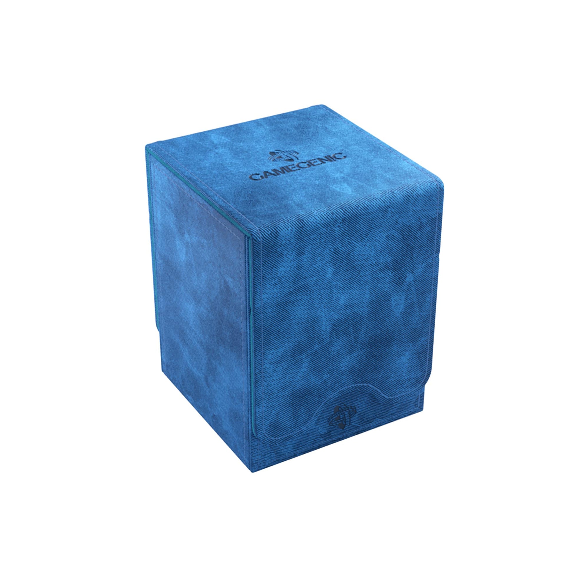 Gamegenic Squire 100+ Xl Convertible Deck Box Card Storage Box With Removable Cover Clips Holds 100 Double-Sleeved Cards In Extra Thick Inner Card Sleeves Blue Color Made (Ggs20098Ml)