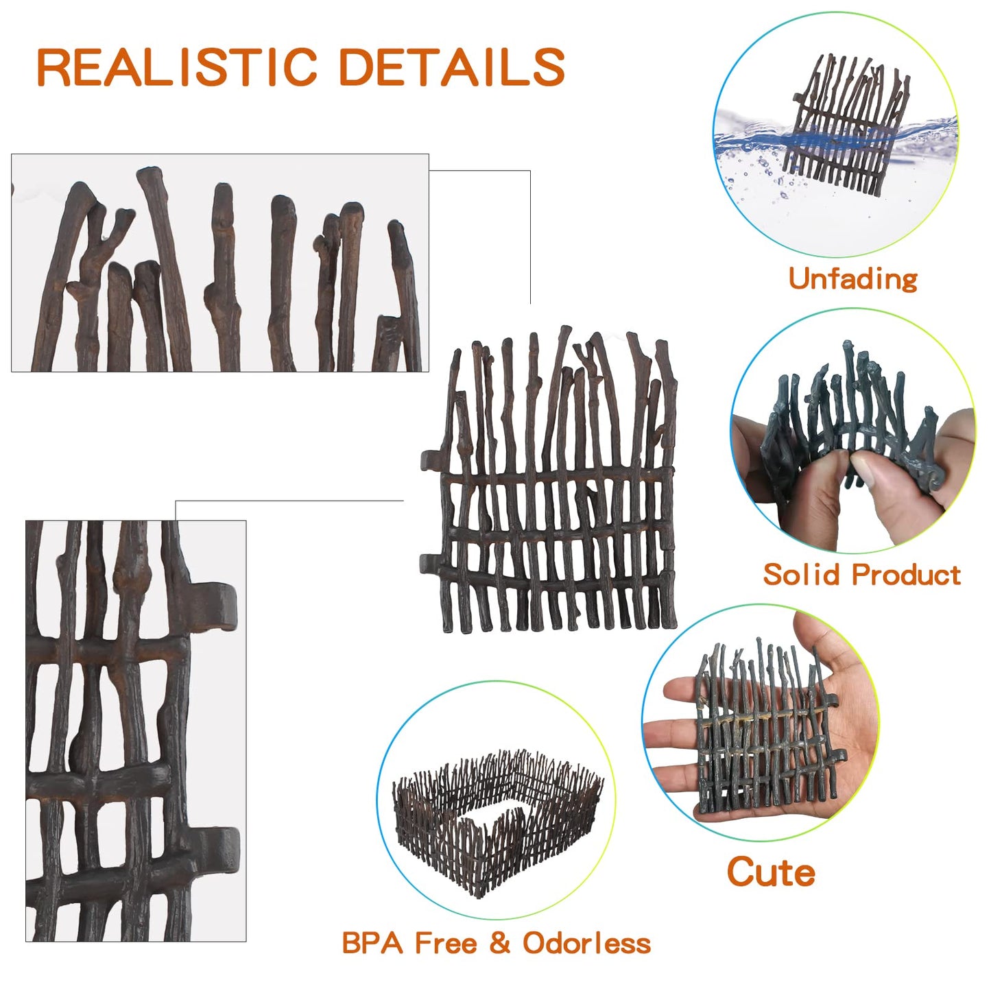 20Pcs Corral Fence Toy Accessories Panel Set Farm Corral Fence With Gate Horse Paddock Barn Farm Animals For Toddlers Kids Presc