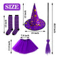 Miss Fantasy Toddler Witch Costume Halloween Witch Costume Accessories Girls Including Witch Hat And Broom Witch Purple Tutu Toddler Striped Witch Socks For 3-5 Kids Hocus Pocus Costume For Toddler