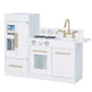 Teamson Kids Little Chef Charlotte Modern Modular Interactive Wooden Play Kitchen with Refrigerator, Stove and Sink in White wit